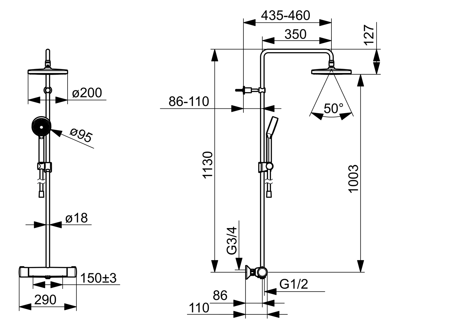 Oras Nova - Shower system 7402-33