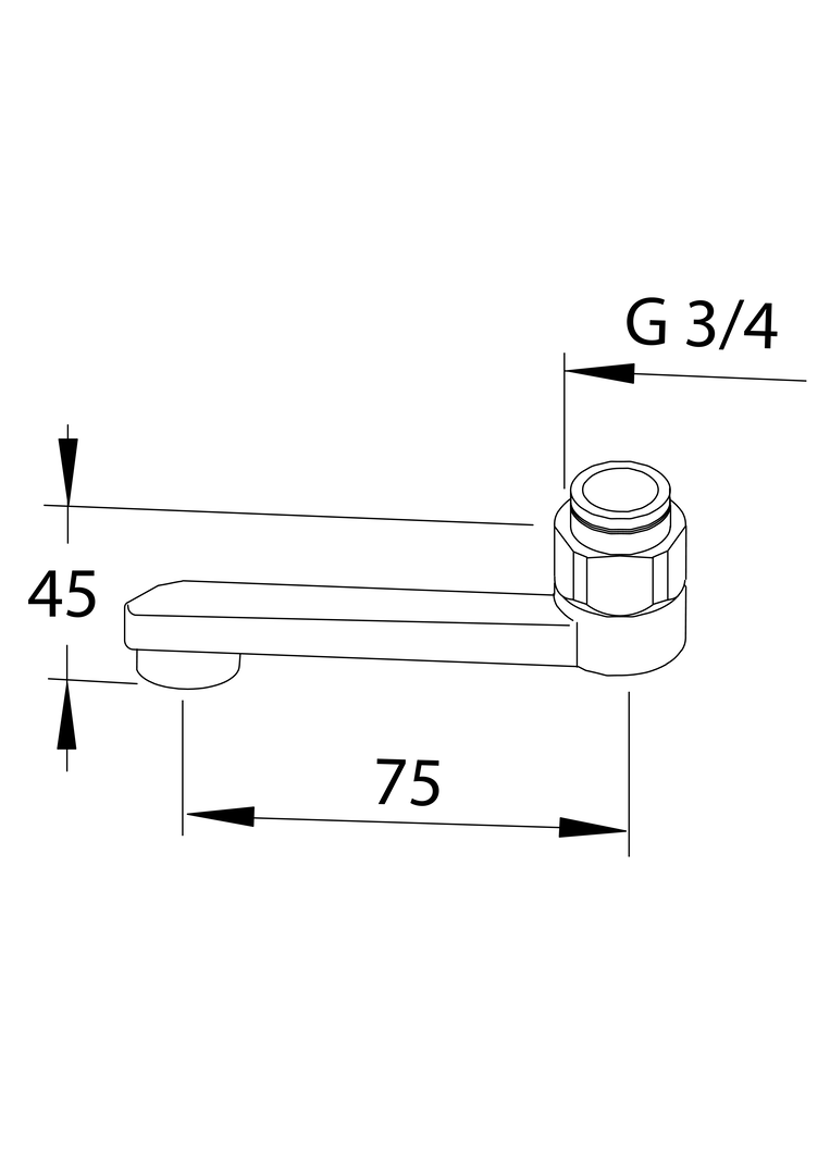Oras - Swivel spout, L=75