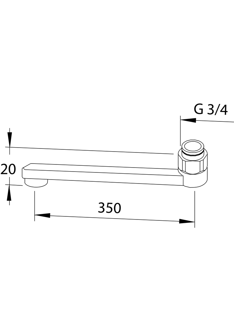 Oras - Swivel spout, L=350