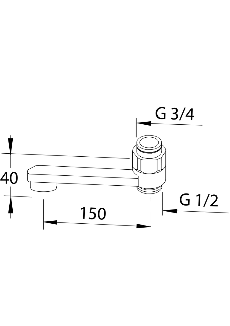 Oras - Swivel spout with ejector, L=150