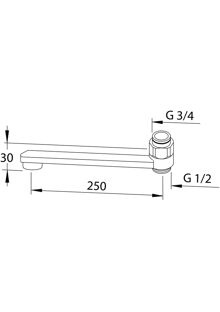 Oras - Swivel spout with ejector, L=250