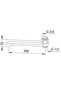 Oras - Swivel spout with ejector, L=300