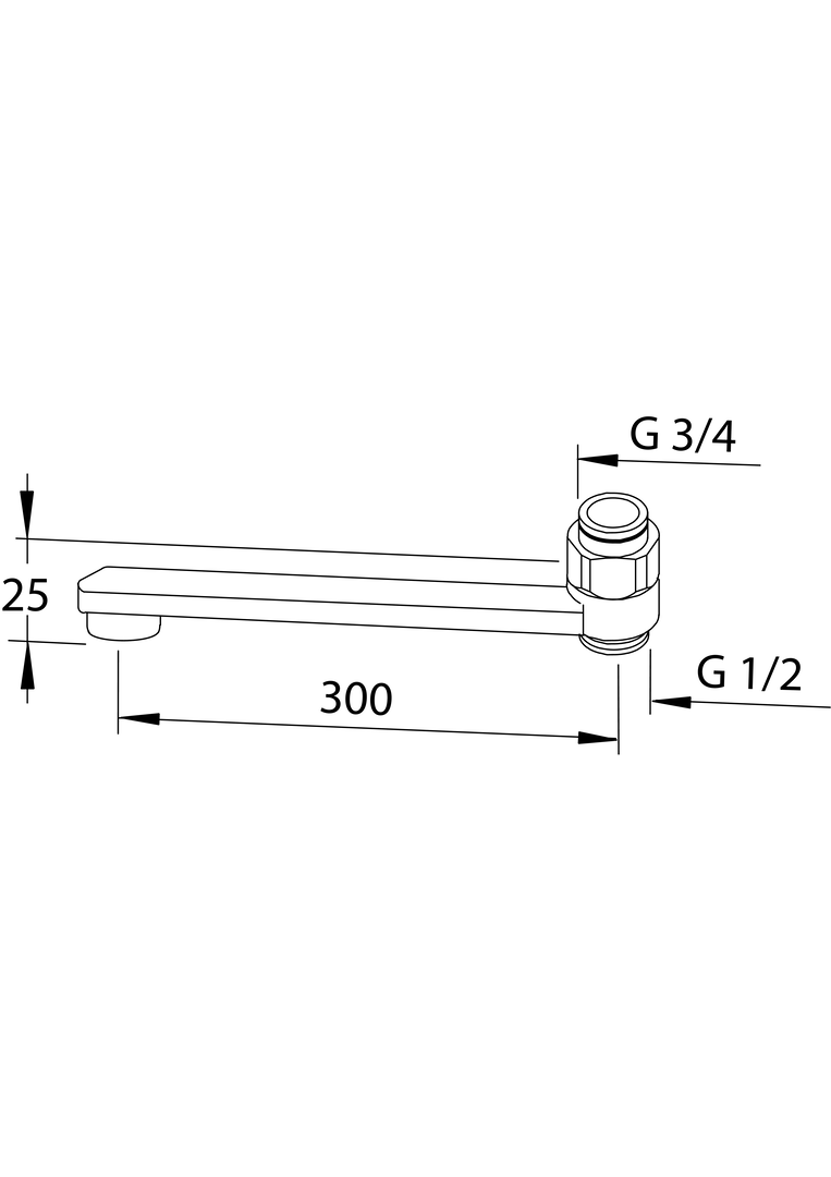 Oras - Swivel spout with ejector, L=300