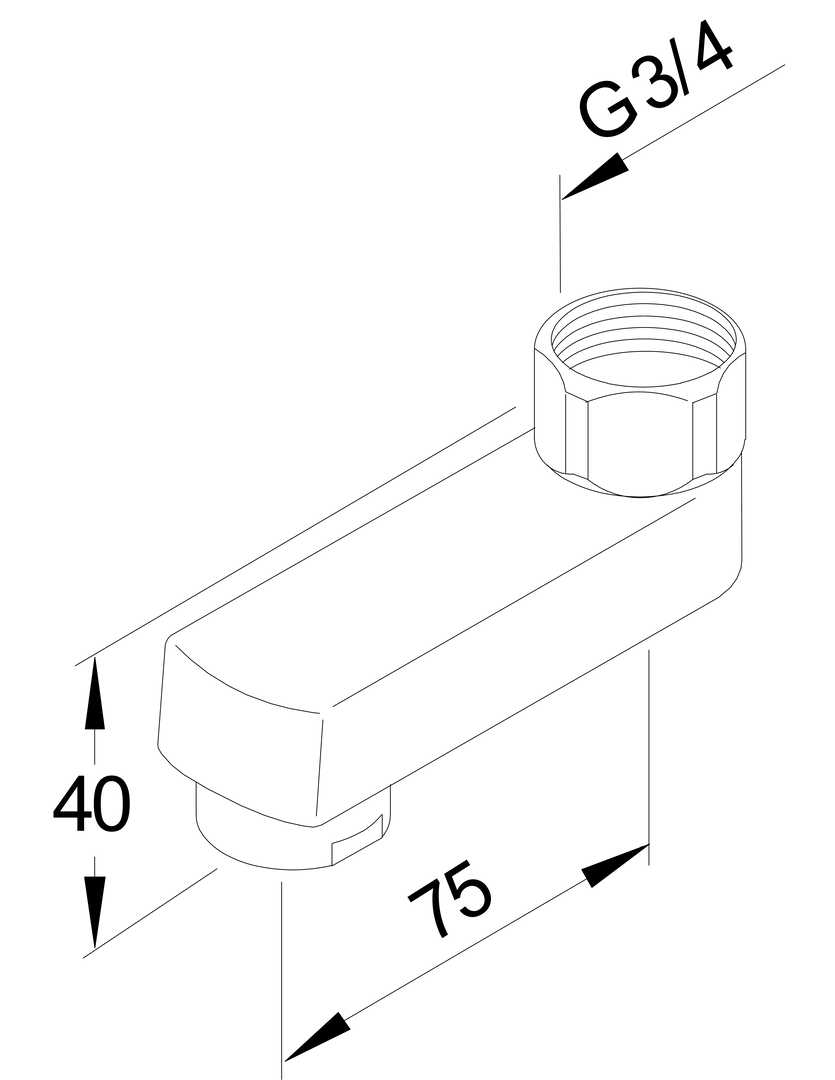 Oras - Fixed spout, L=75