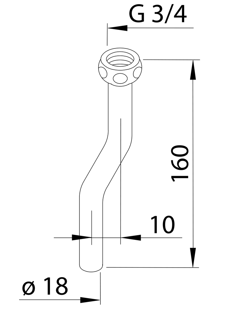 Oras - Flush pipe for urinal flusher 561311