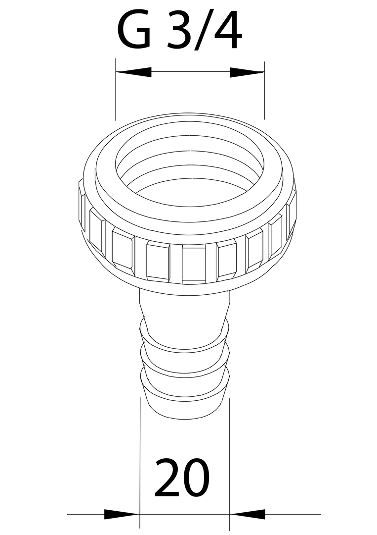 Oras - Hose coupling, G3/4, D20