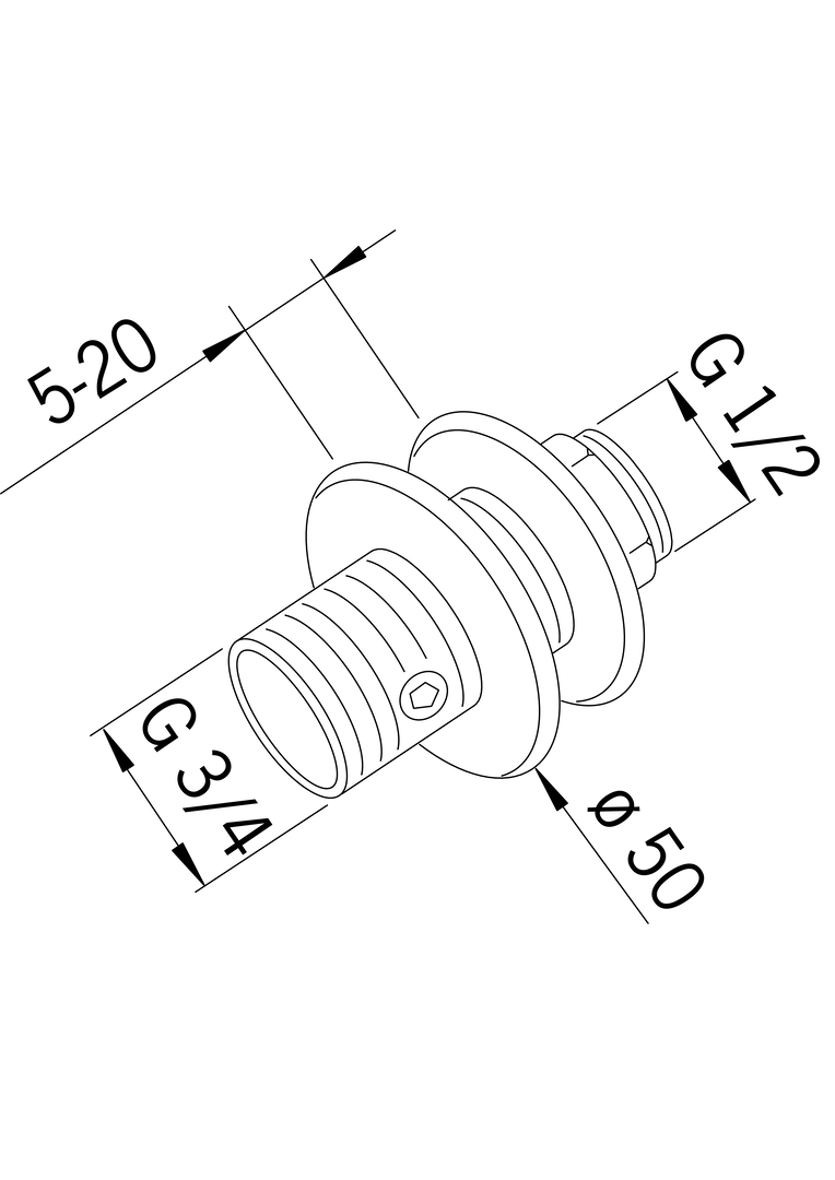 Oras - Shower cabin coupling with stop valve