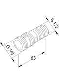Oras - Straight coupling with stop valve, G3/4xG1/2
