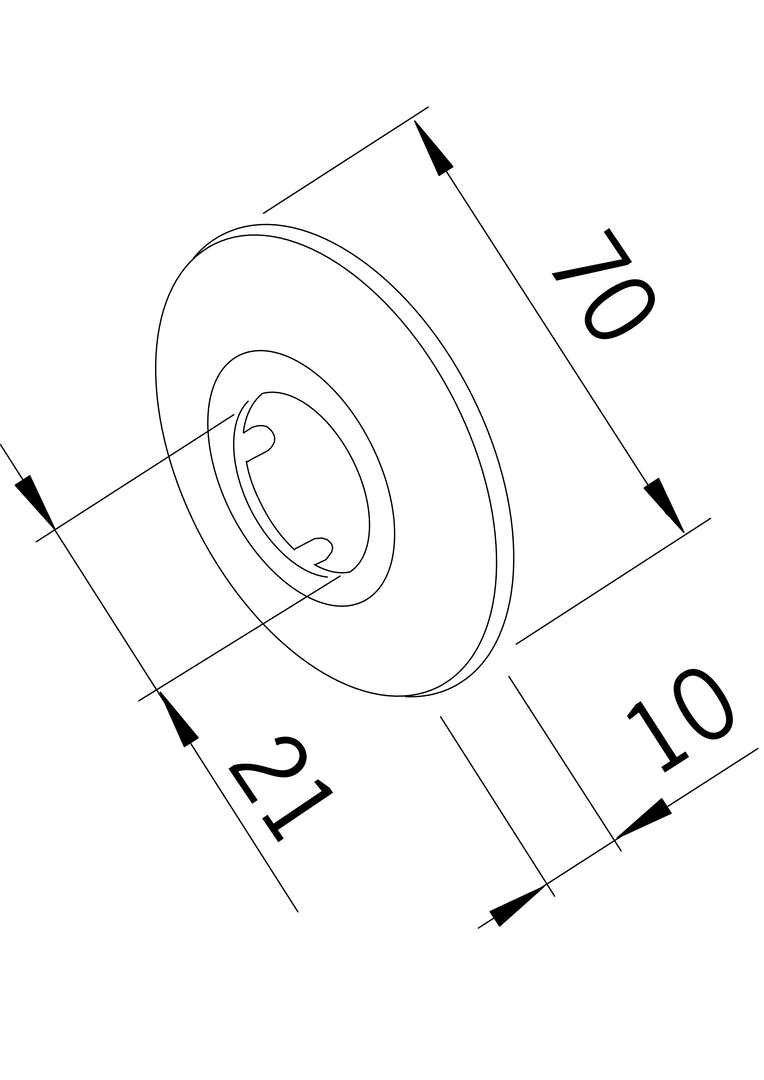 Oras - Cover flange, D70/21x9.5