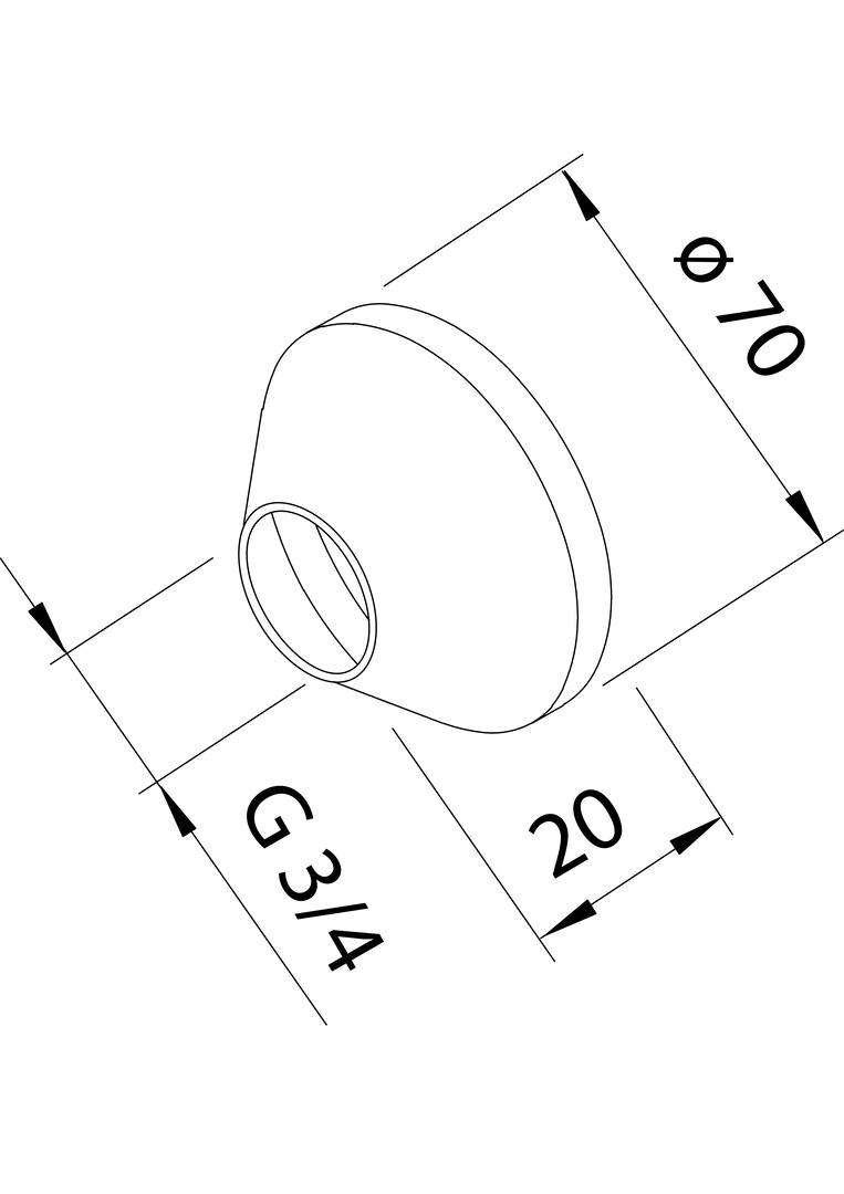 Oras - Cover flange, G3/4, D70