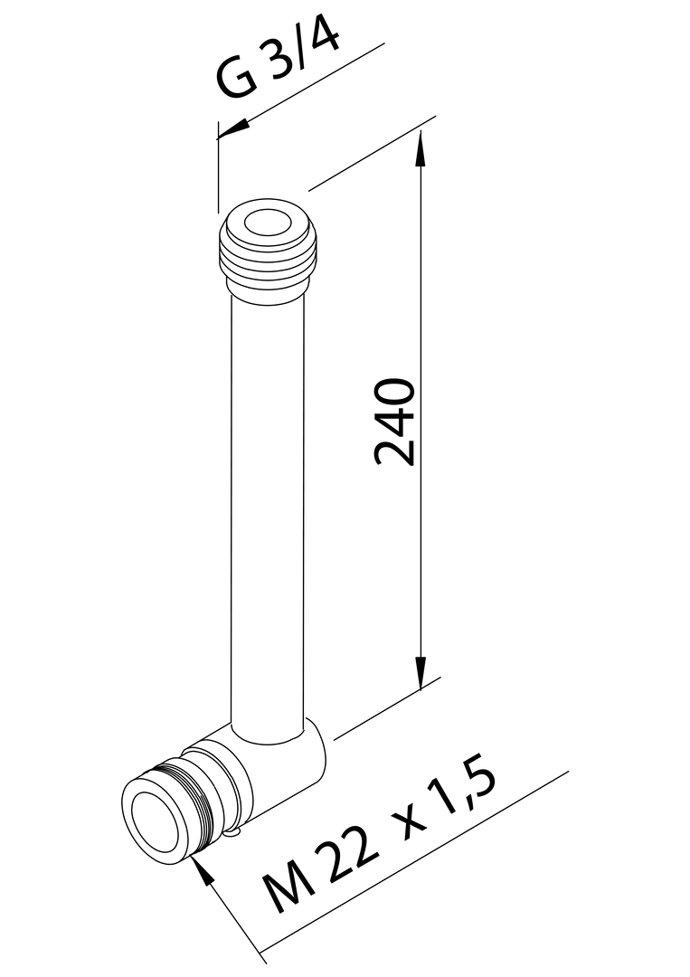 Oras - Coupling for overhead shower pipe's diverter
