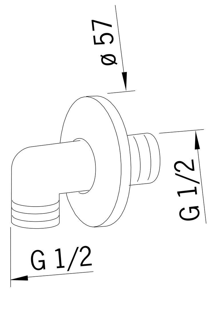 Oras - Wall coupling for shower hose, G1/2xG1/2