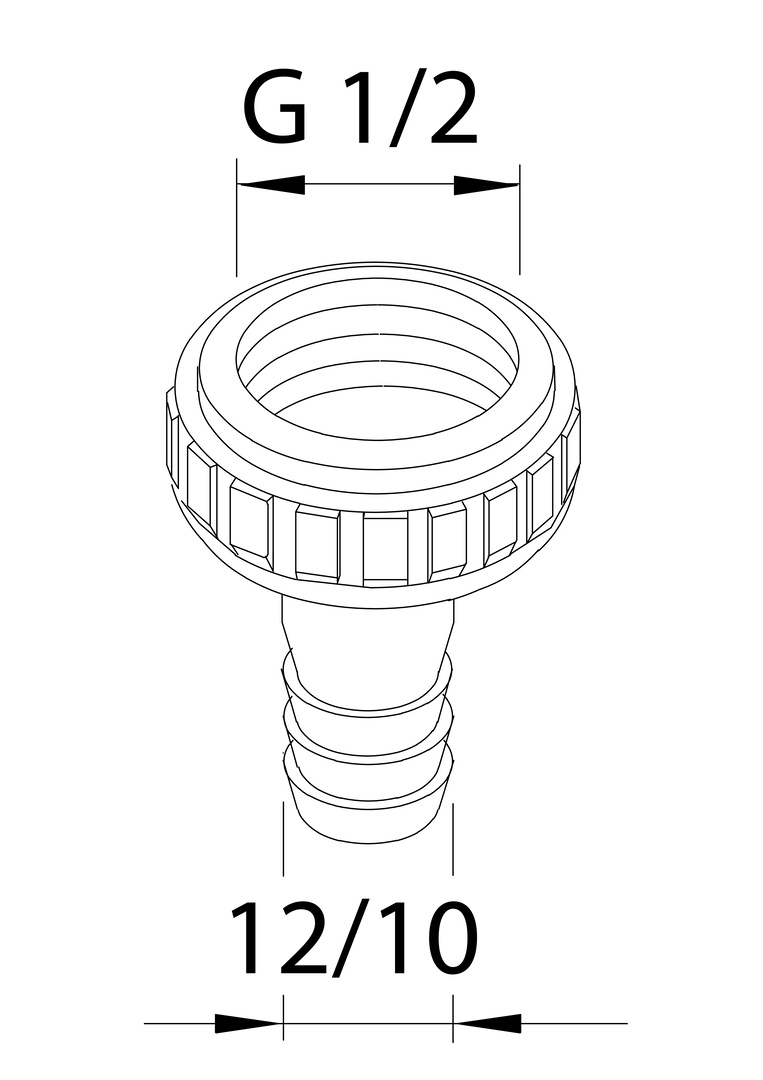 Oras - Hose coupling, G1/2, D12-D10
