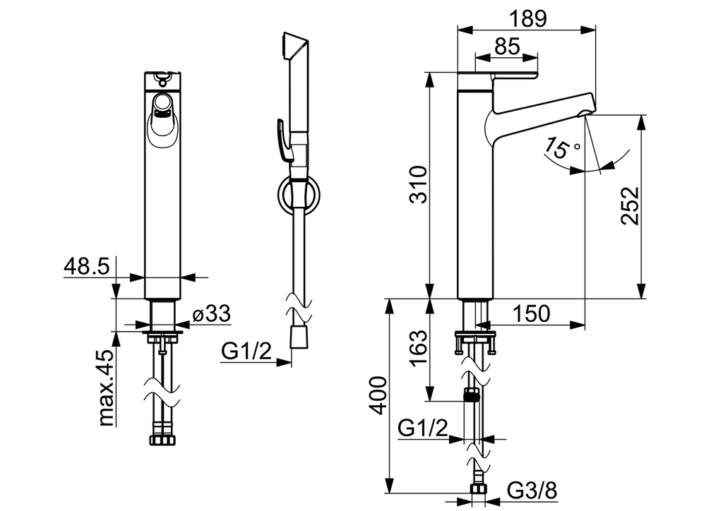 Oras Inspera - High washbasin faucet 3002F