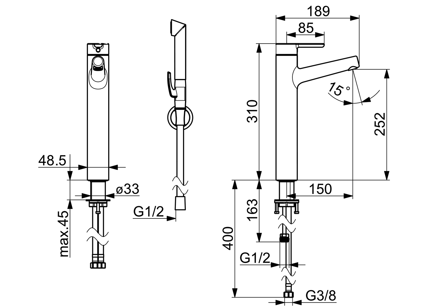 Oras Inspera - High washbasin faucet 3002F