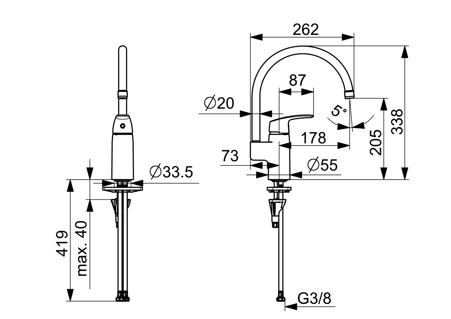 Oras Safira - Kitchen faucet 1038F-105