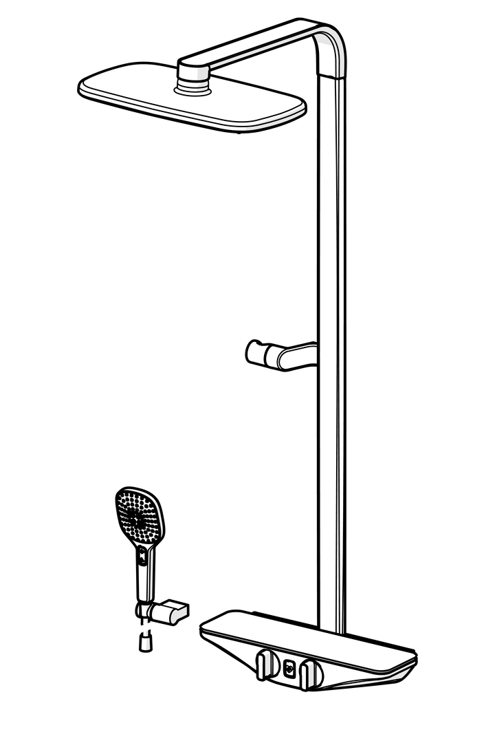 Oras Esteta Wellfit - Shower system, 6 V, Bluetooth