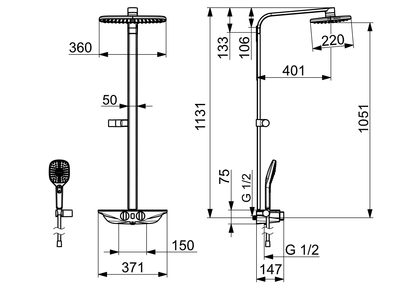 Oras Esteta Wellfit - Shower system, 6 V, Bluetooth