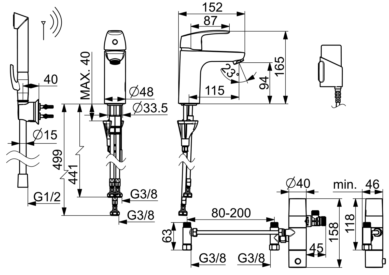 Oras Safira Hybrid - Washbasin faucet, 3 V, Bluetooth 1001FZ