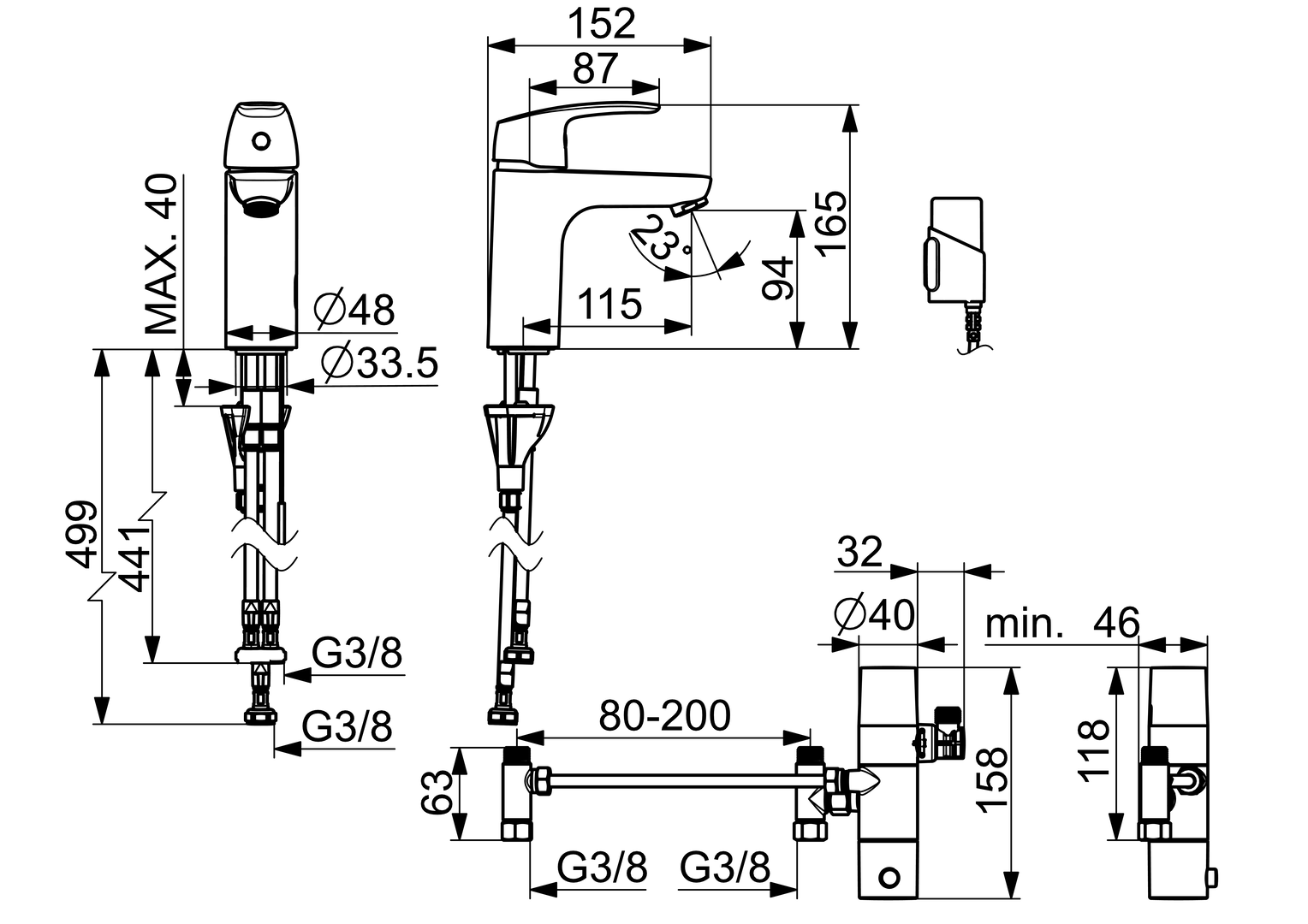Oras Safira Hybrid - Washbasin faucet, 3 V, Bluetooth 1011FZ