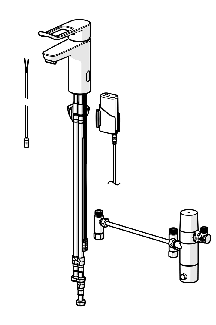 Oras Clinica Hybrid - Washbasin faucet, 3 V, non-Bluetooth