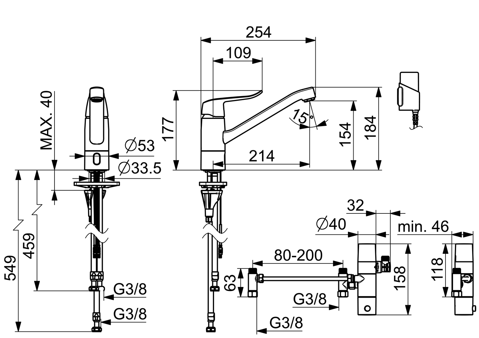 Oras Care Hybrid - Kitchen faucet, 3 V, Bluetooth 5730FZ