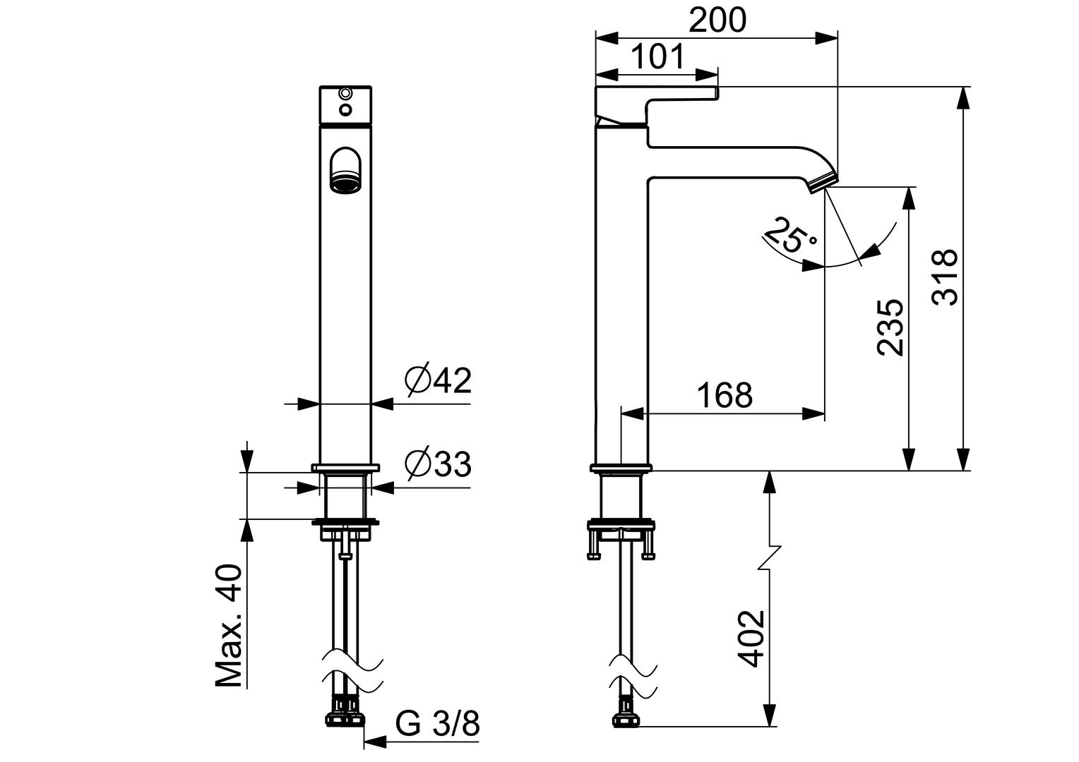 Oras Optima Style - High washbasin faucet 2601FH-33