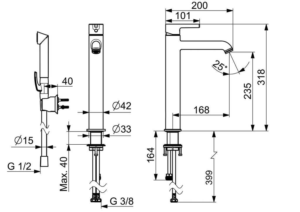 Oras Optima Style - High washbasin faucet 2602FH-80