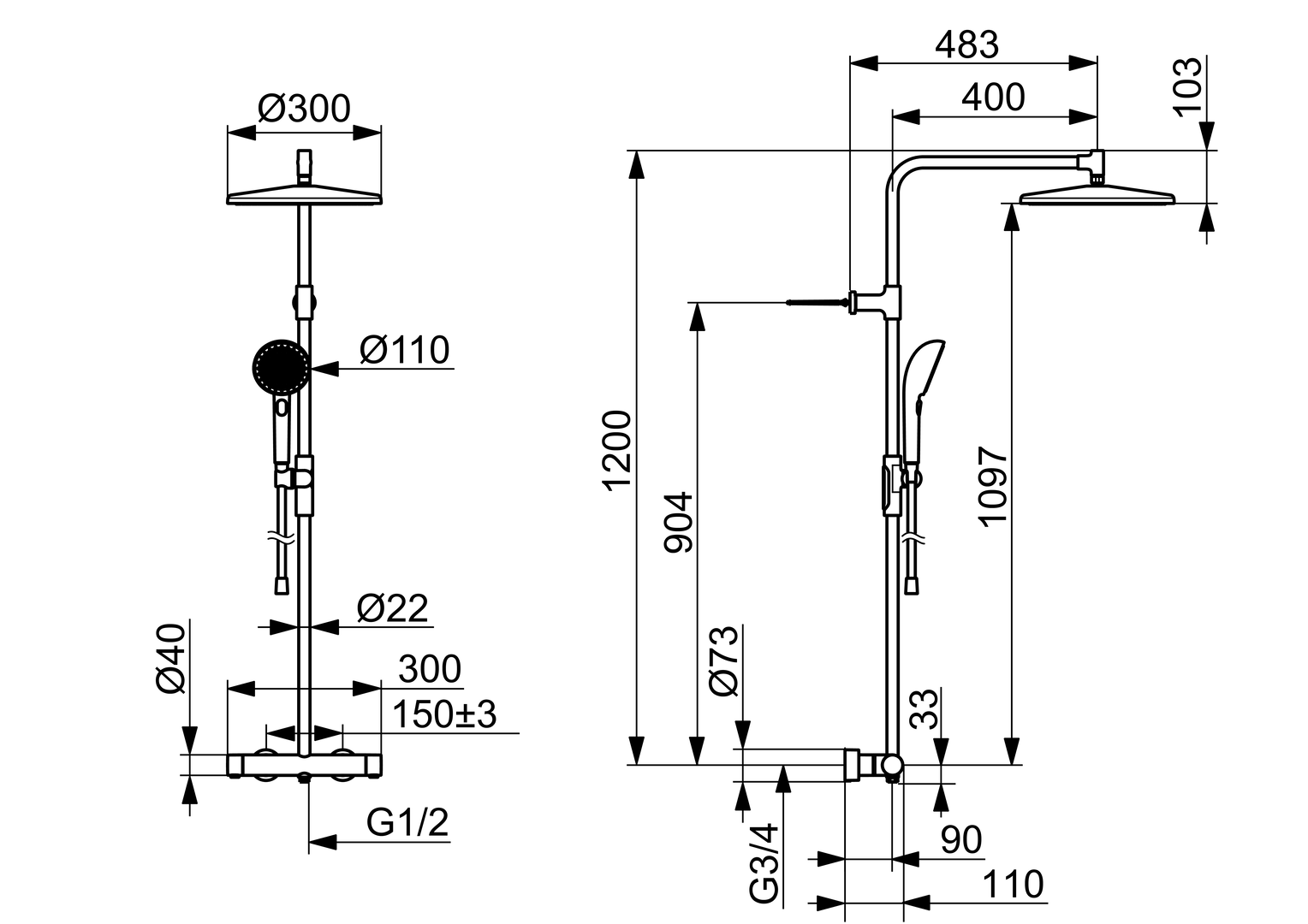 Oras Aurelia - Shower system 4792-33