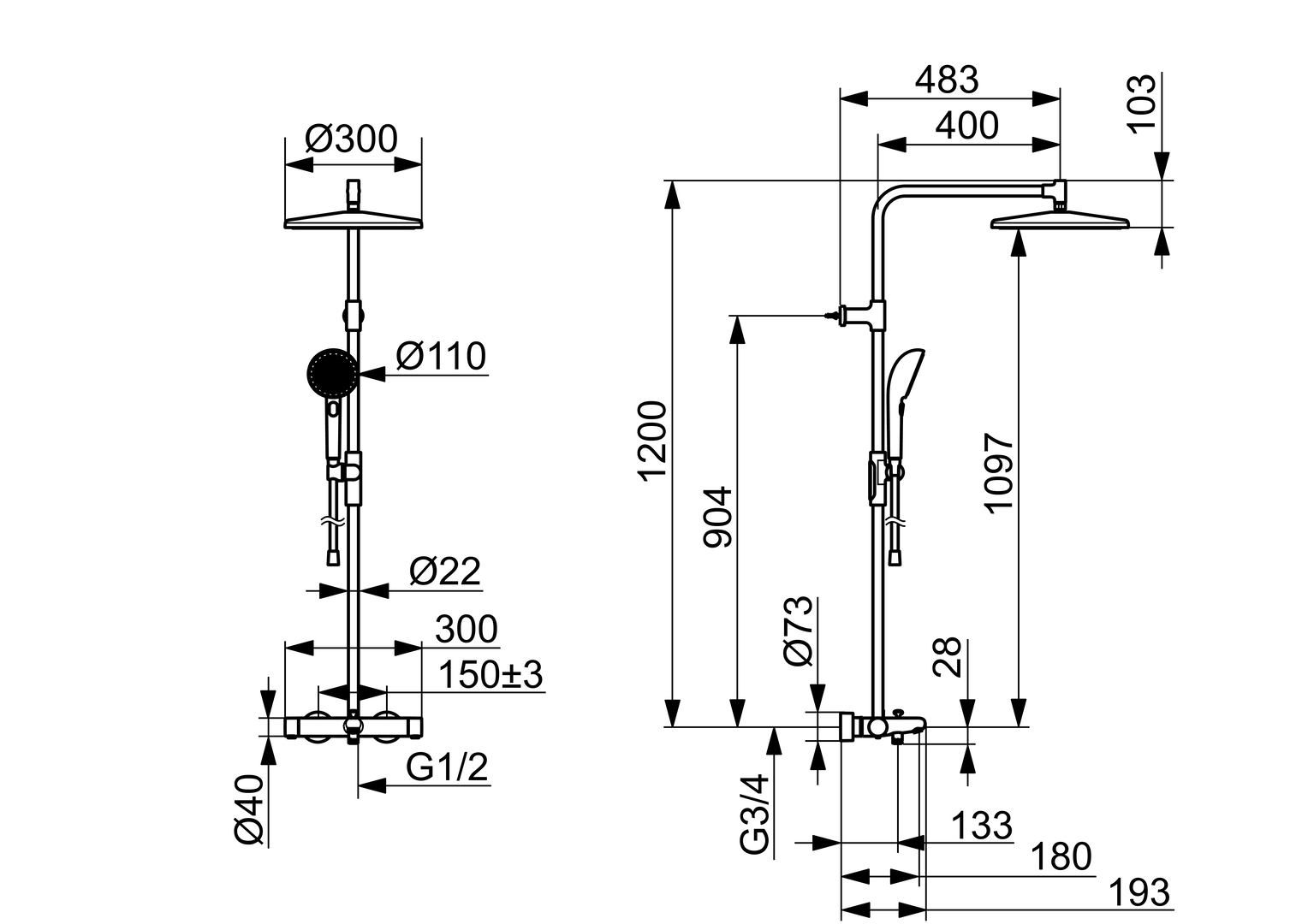 Oras Aurelia - Shower system 4793