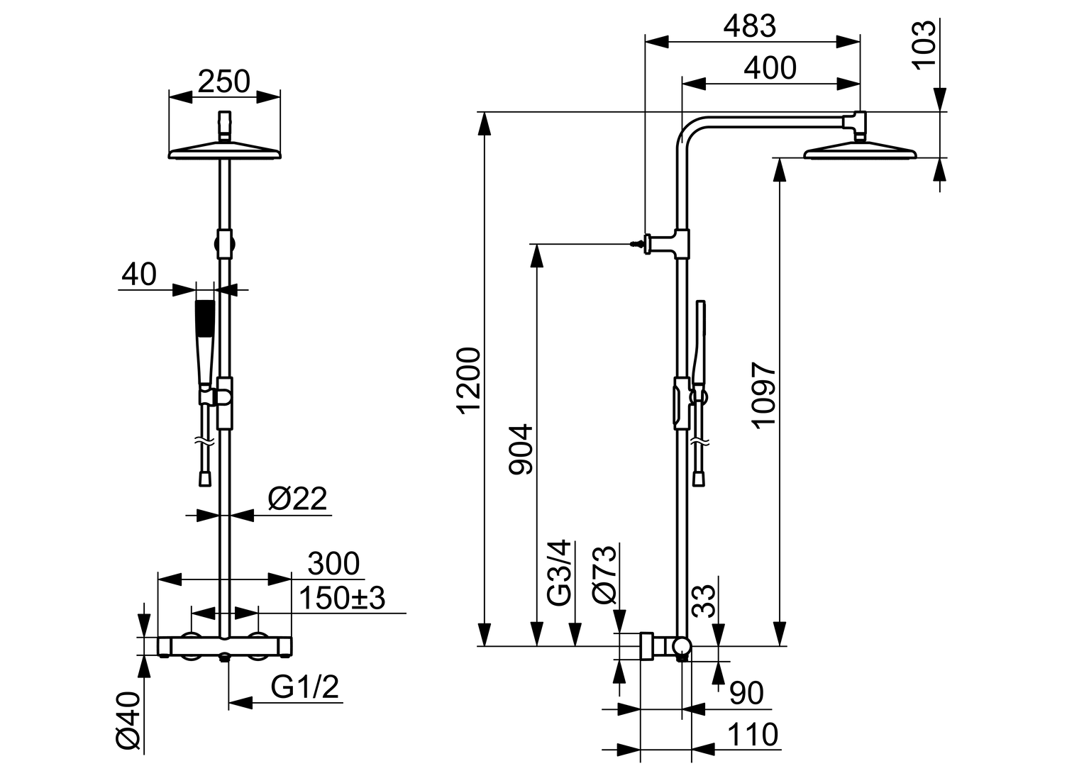Oras Aurelia - Shower system 4796