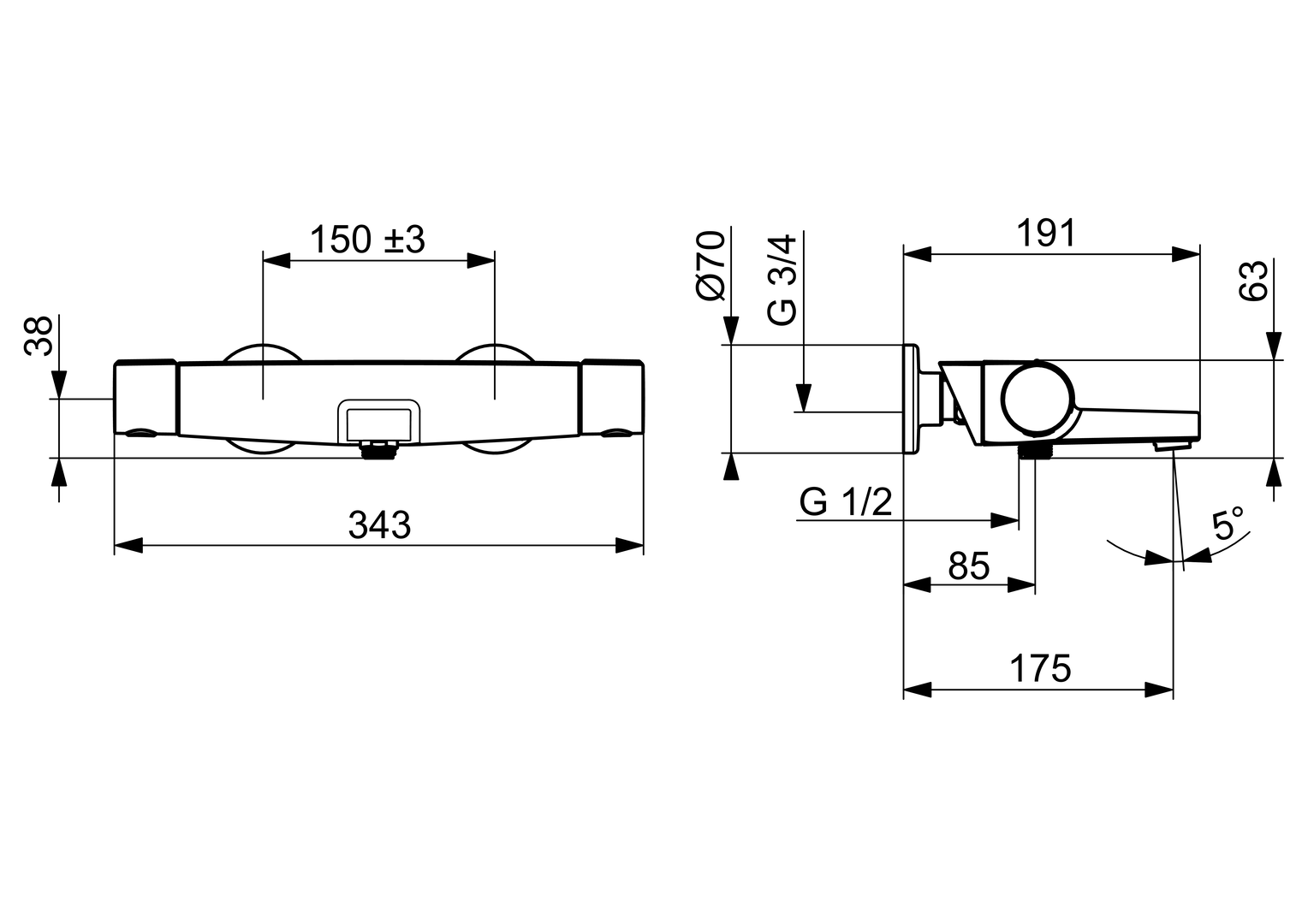Oras Optima Style - Shower faucet with spout 7140GN-33