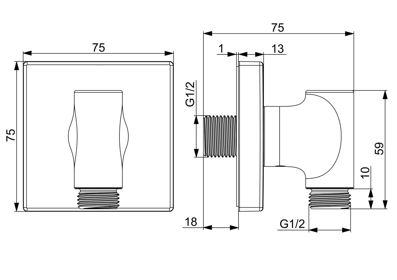 Oras Group - Wall coupling for shower hose 290023