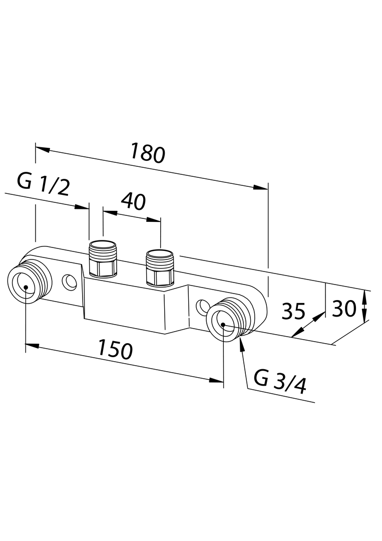 Oras - Wall bracket, 150/40cc