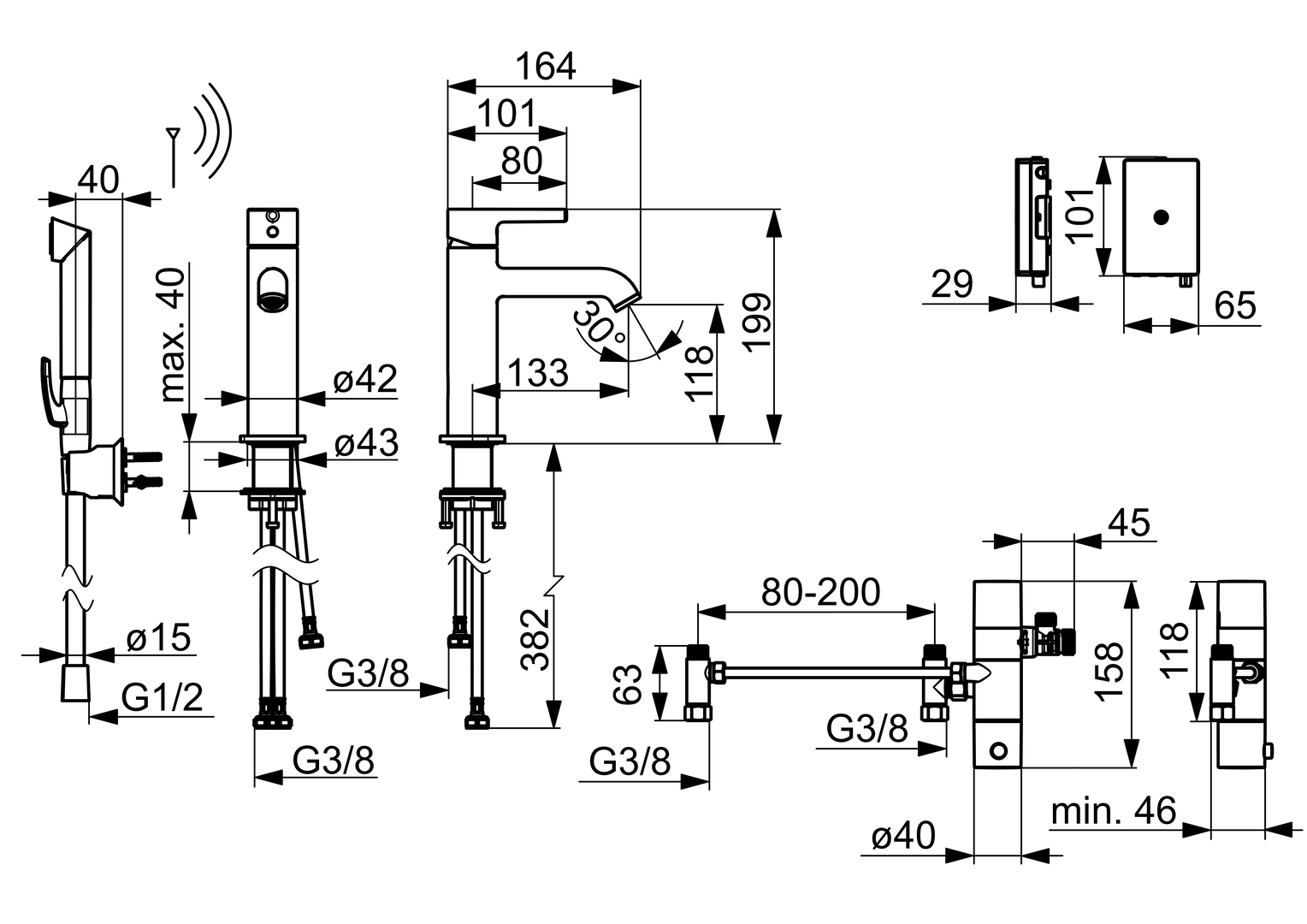 Oras Optima Style - Washbasin faucet, 3 V 2613FH