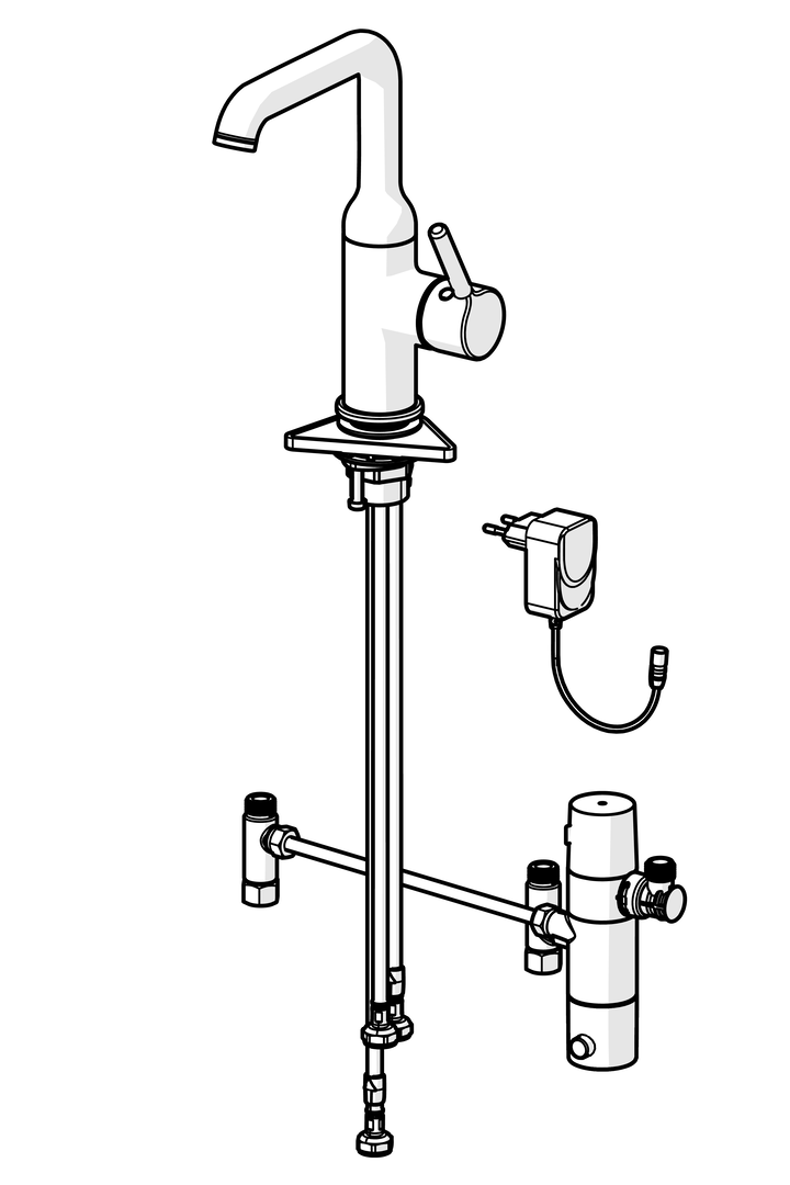 Oras Optima Style Hybrid - Washbasin faucet, 230/9 V, Bluetooth