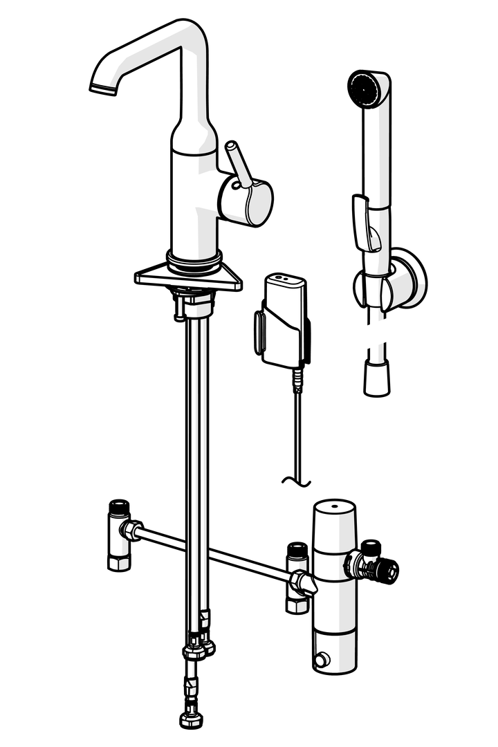 Oras Optima Style Hybrid - Washbasin faucet, 3 V, Bluetooth 2617FHZ