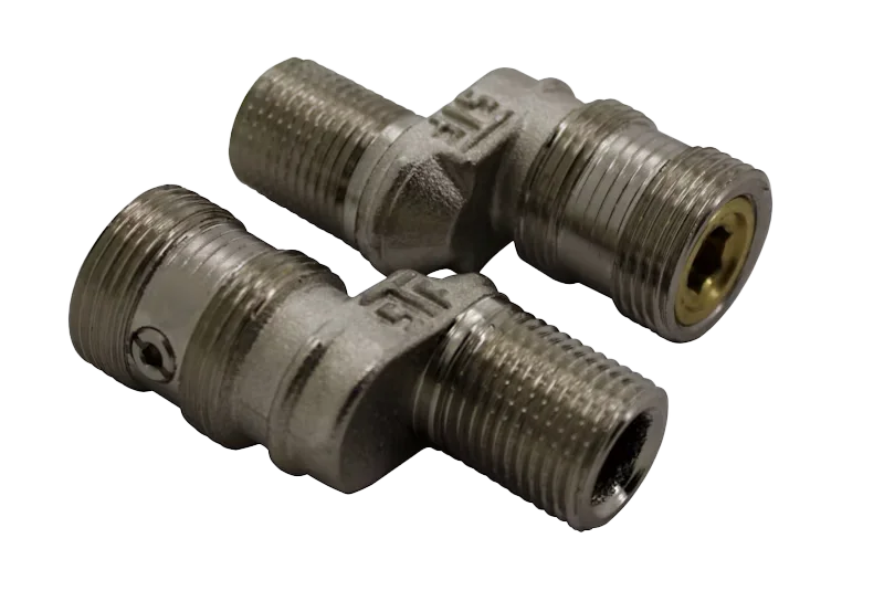Eccentric connector pair with shut-off, G1/2-G3/4, ecc. D16