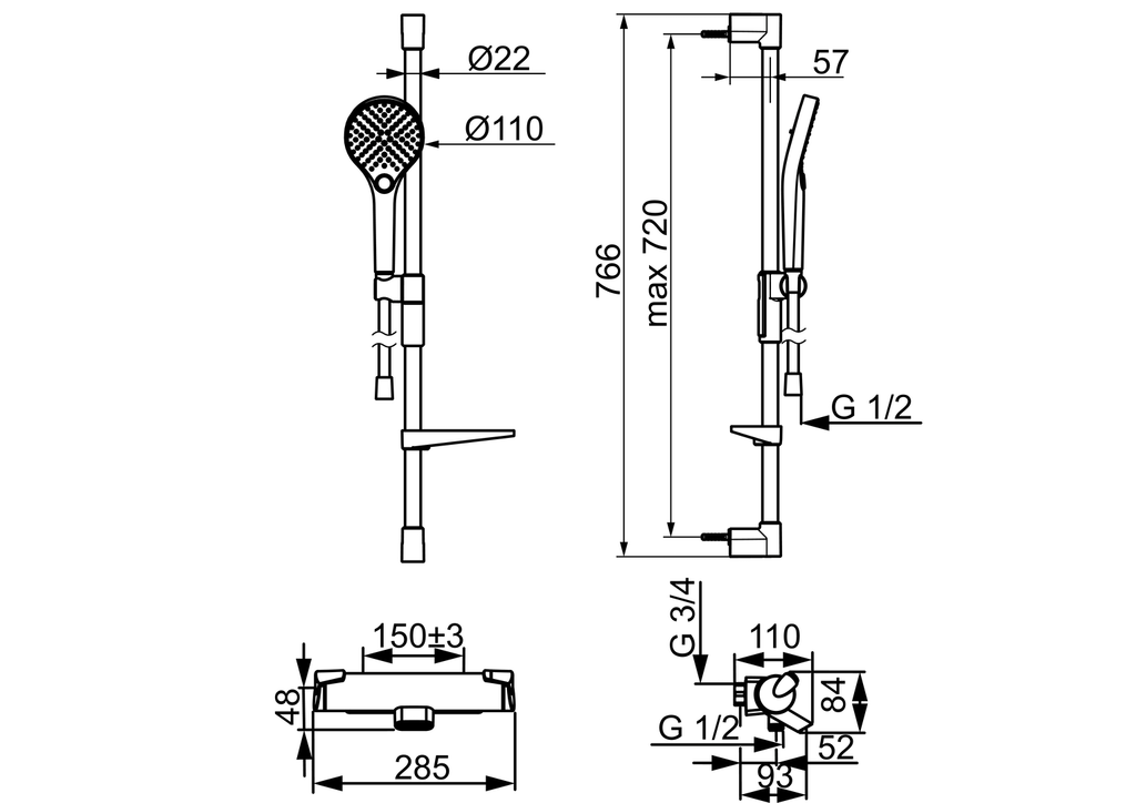 Oras Optima - Bath and shower faucet with shower set