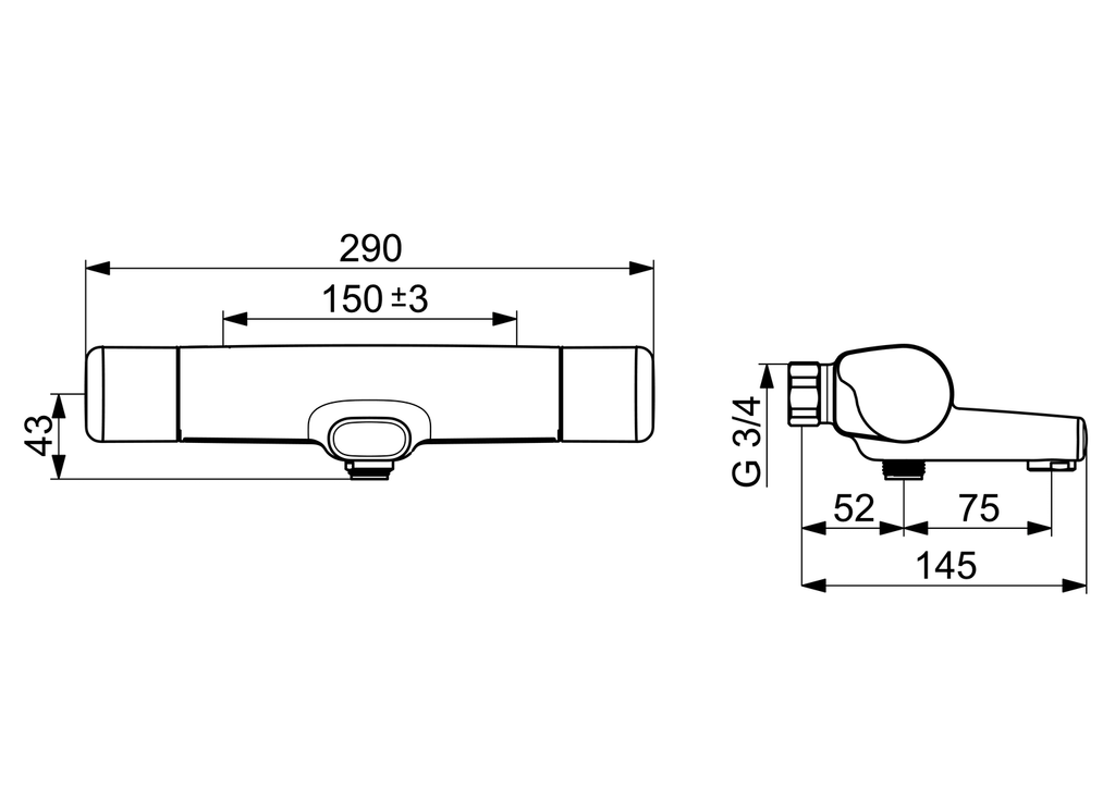 Oras Care Safety - Shower faucet with spout 5761G