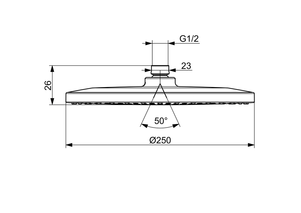 Oras Optima Style - Overhead shower, d 250 mm