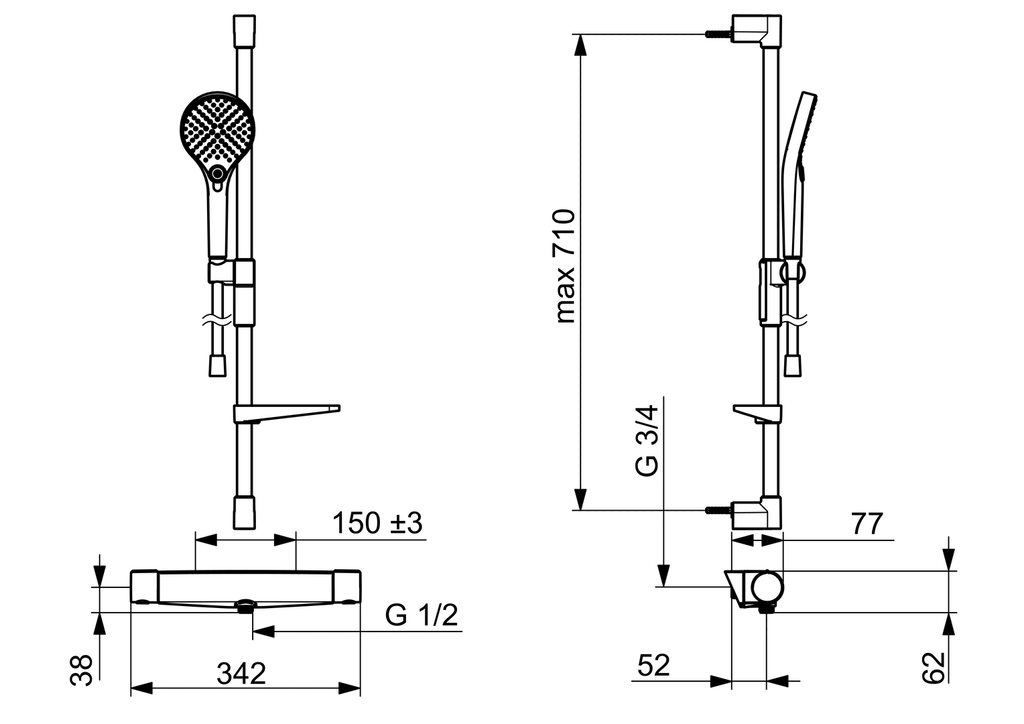 Oras Optima Style - Shower faucet with shower set 7169N