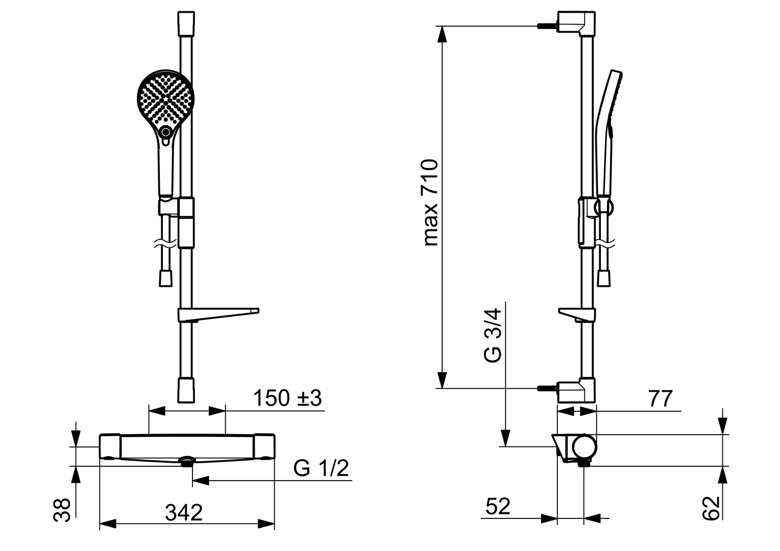 Oras Optima Style - Shower faucet with shower set 7169N