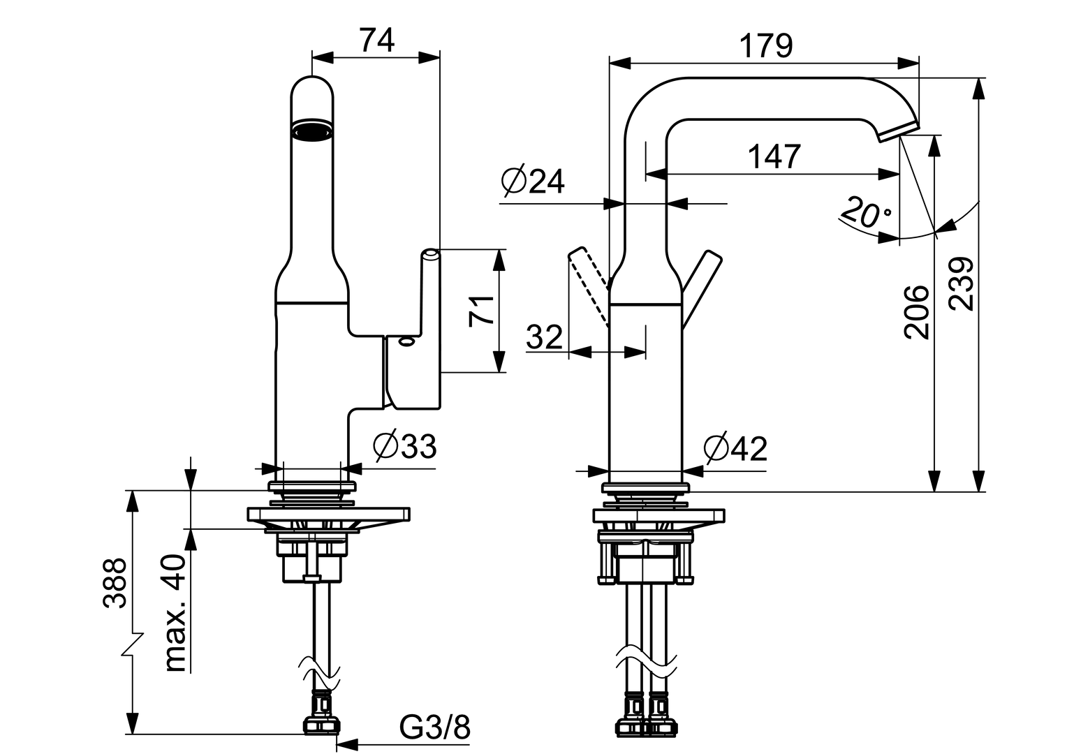 Oras Optima Style - Washbasin faucet 2611FH-33